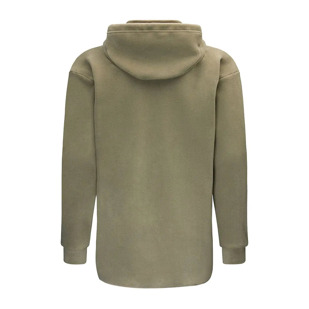 Khaki Khodi hooded sweatshirt with fleece hood and high collar for outdoor activities