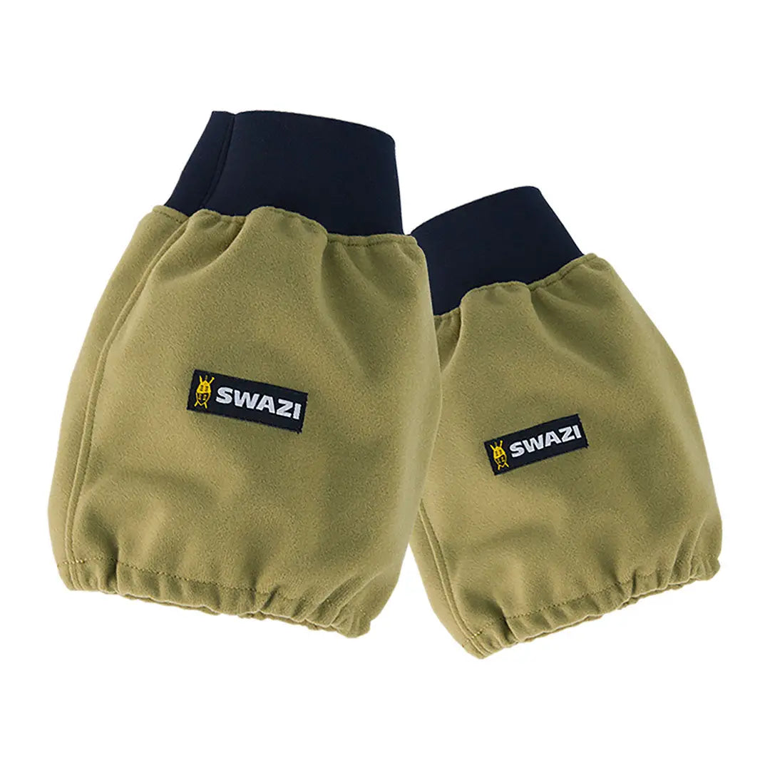 Olive green Swazi Hush Puttys fleece wrist gaiters with black cuffs for hunting and country clothing