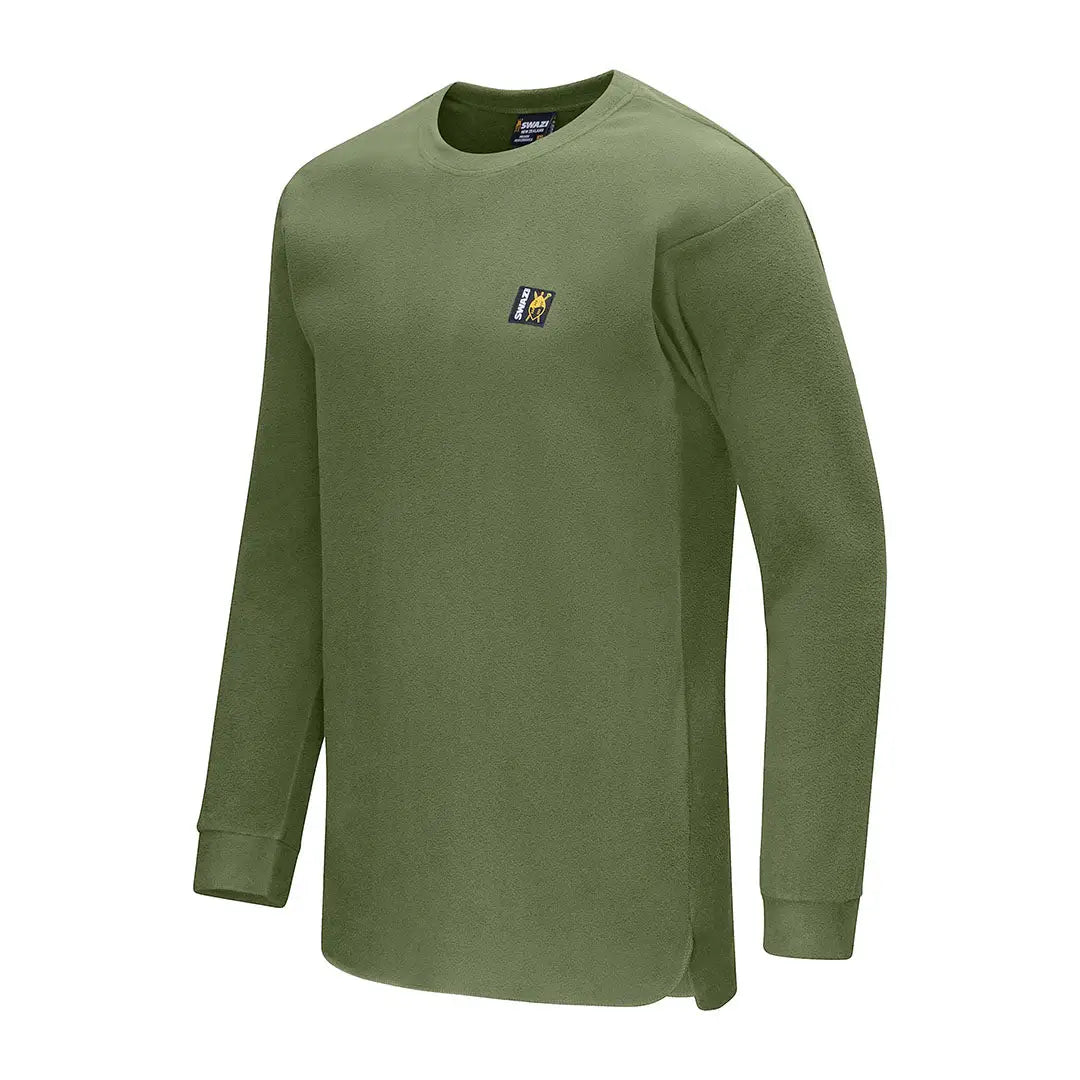 Olive green Swazi Long Sleeve Micro Top displaying style and comfort