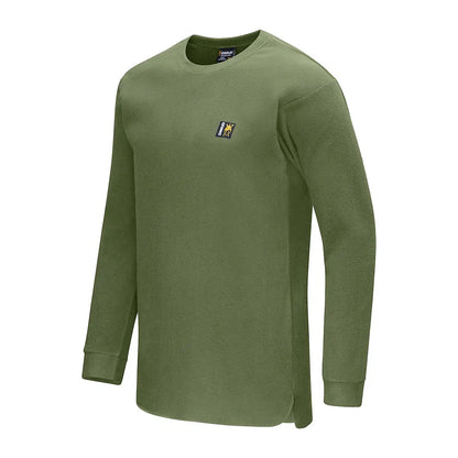 Olive green Swazi Long Sleeve Micro Top displaying style and comfort