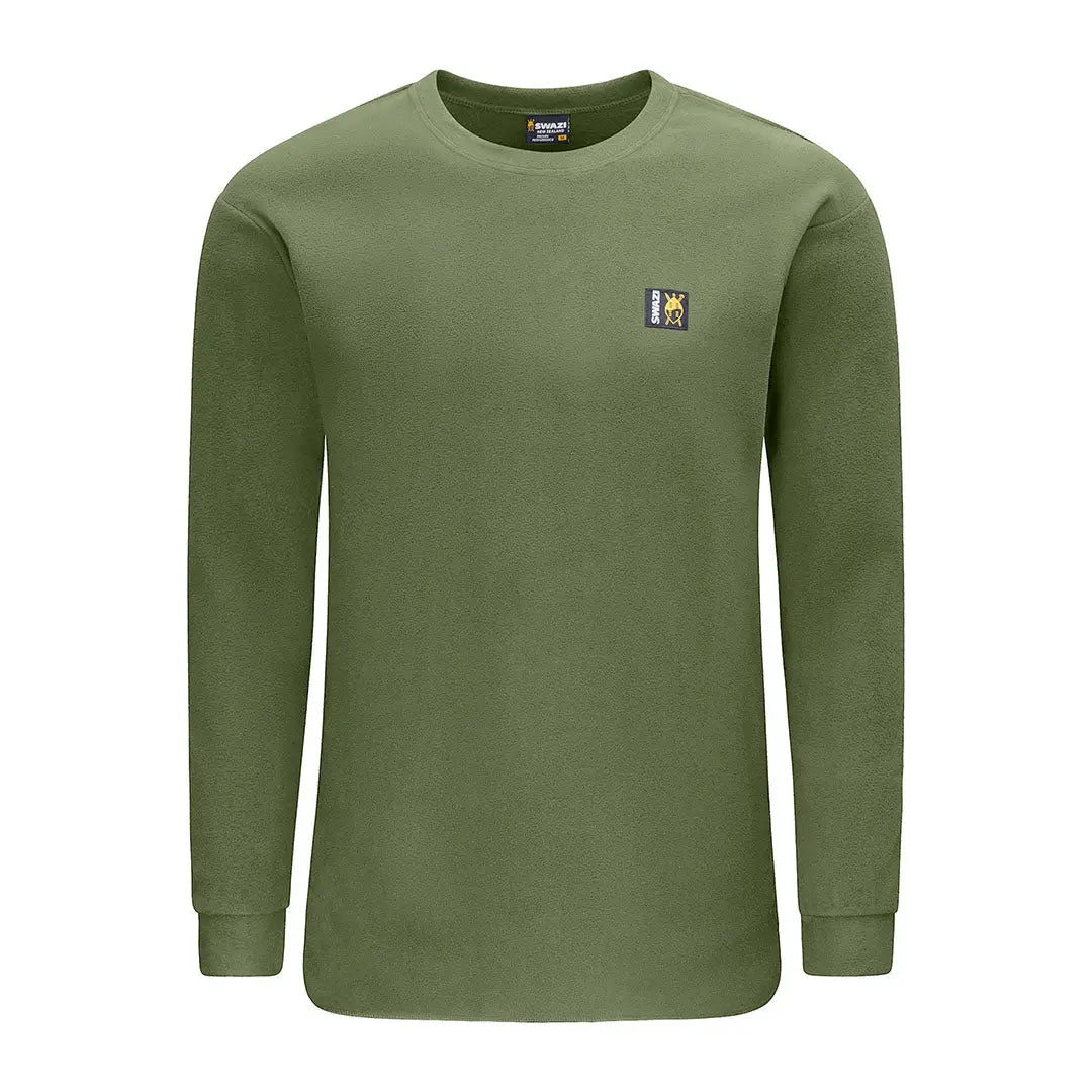 Olive green Swazi Long Sleeve Micro Top featuring long sleeve design