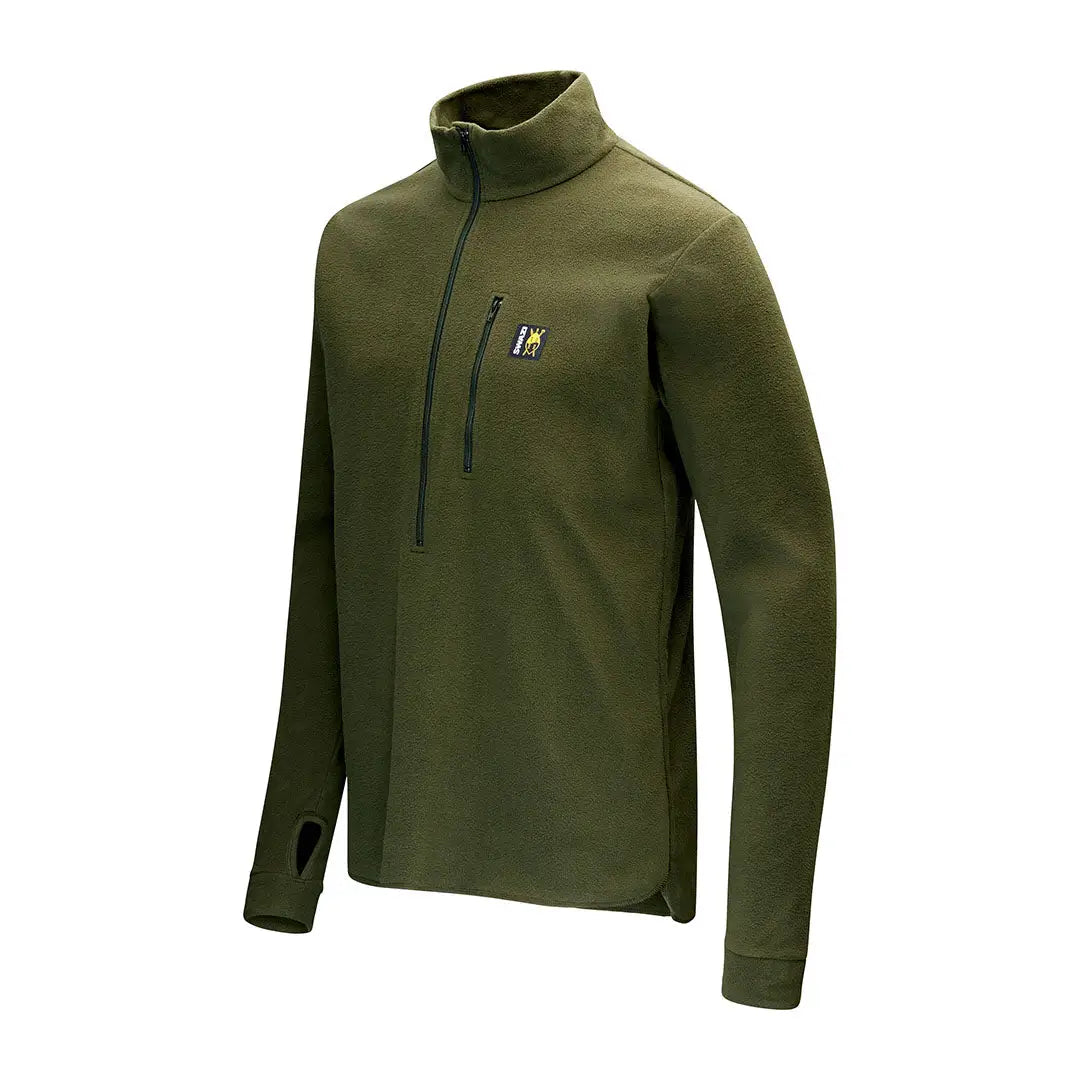 Olive green fleece pullover from Swazi Micro Shirt collection used in Swazi Micro series