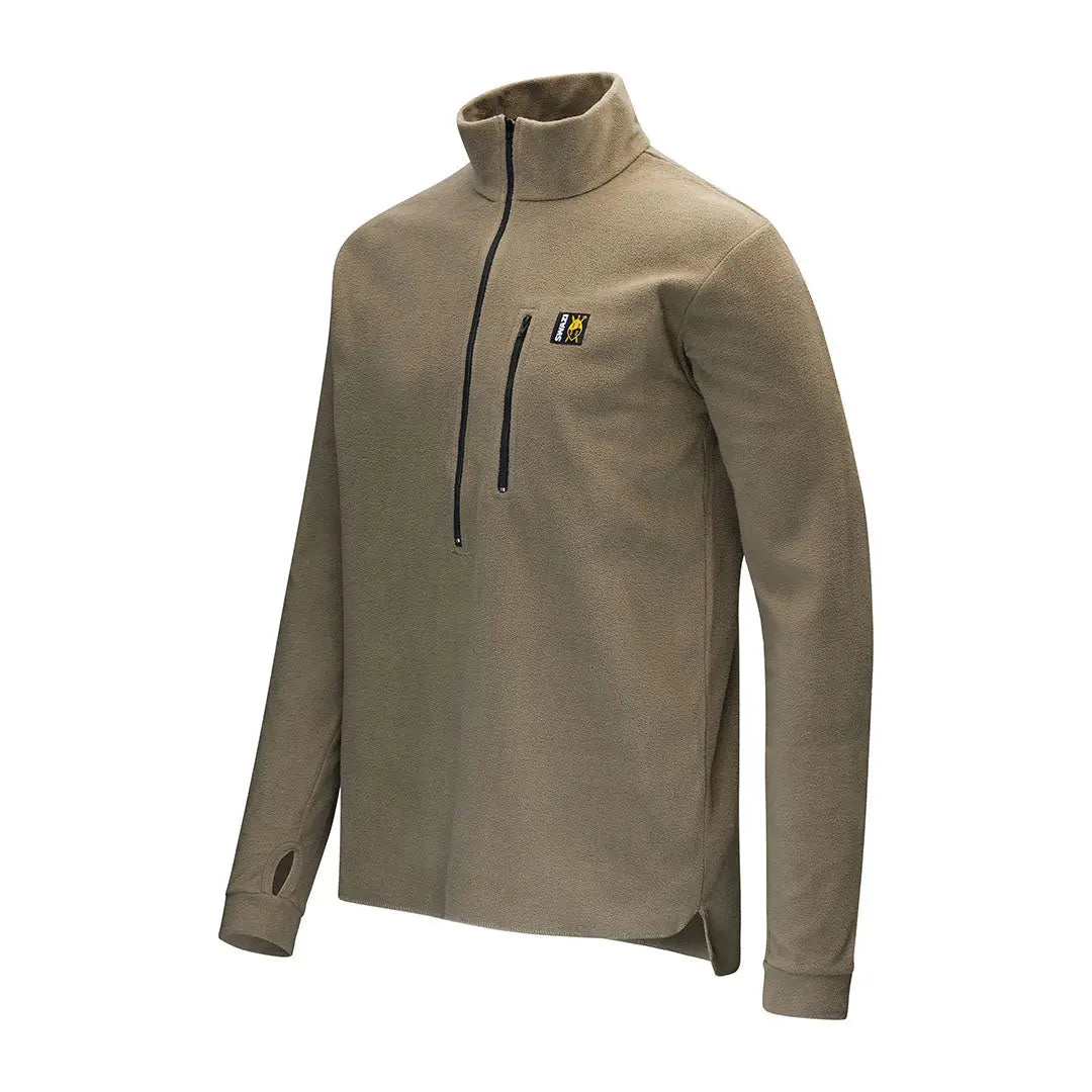Khaki Swazi Micro Shirt long-sleeved quarter-zip fleece pullover for outdoor adventures