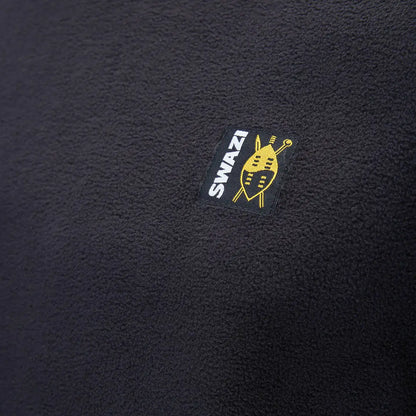 Black fleece fabric with Swazi Micro logo, the perfect choice for country clothing enthusiasts