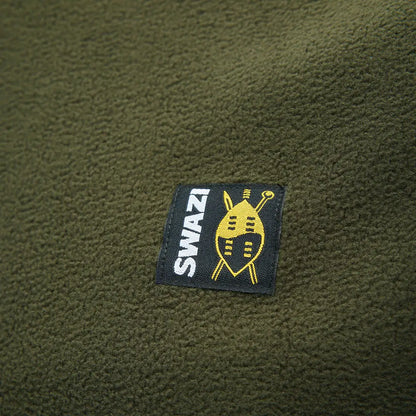 Olive green Swazi Micro fleece with black yellow logo, perfect choice for country clothing