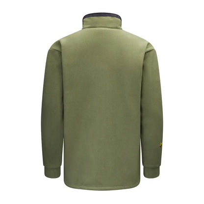 Olive green fleece jacket showing the Swazi Molesworth Jacket for heated discussions