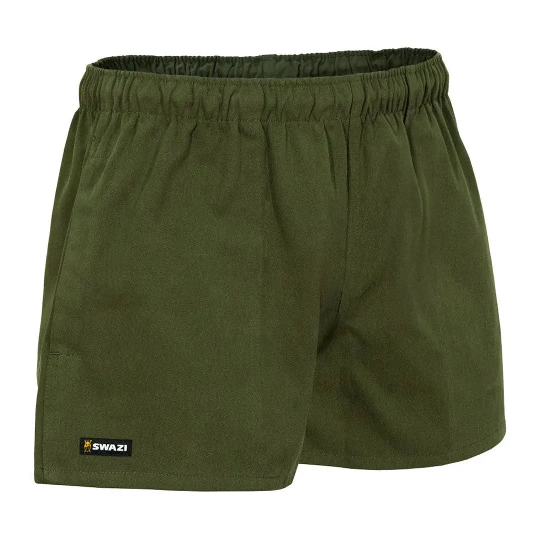 Olive green Swazi Moley Shorts perfect for casual outings and warm weather fun