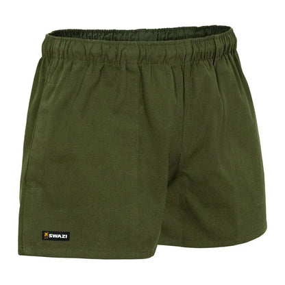 Olive green Swazi Moley Shorts perfect for casual outings and warm weather fun