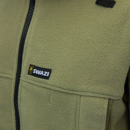 Olive green Swazi Nahanni Fleece Smock made from legendary 350gsm polar fleece for warmth