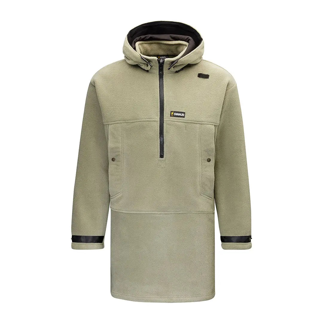 Khaki hooded Anorak from Swazi Nahanni Fleece Smock with legendary 350gsm polar fleece