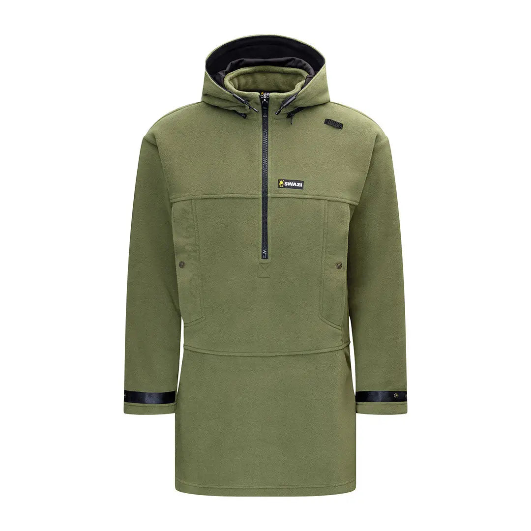 Olive green Hooded Anorak from Swazi Nahanni Fleece Smock with renowned 350gsm polar fleece