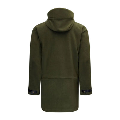 Olive green hooded parka made from Swazi’s renowned 350gsm polar fleece for warmth