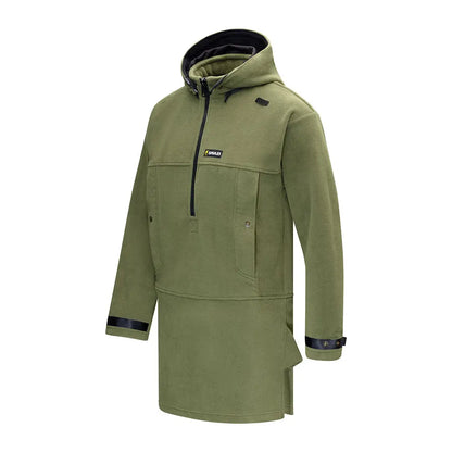 Olive green hooded anorak from Swazi Nahanni Fleece Smock featuring renowned 350gsm polar fleece