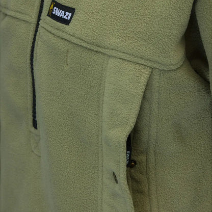 Olive green Swazi Nahanni Fleece Smock in legendary 350gsm polar fleece for warmth