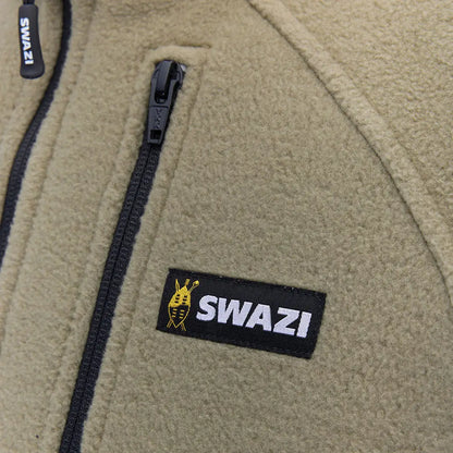 Tan fleece jacket from the Swazi Sherpa Vest collection, perfect sherpa vest style