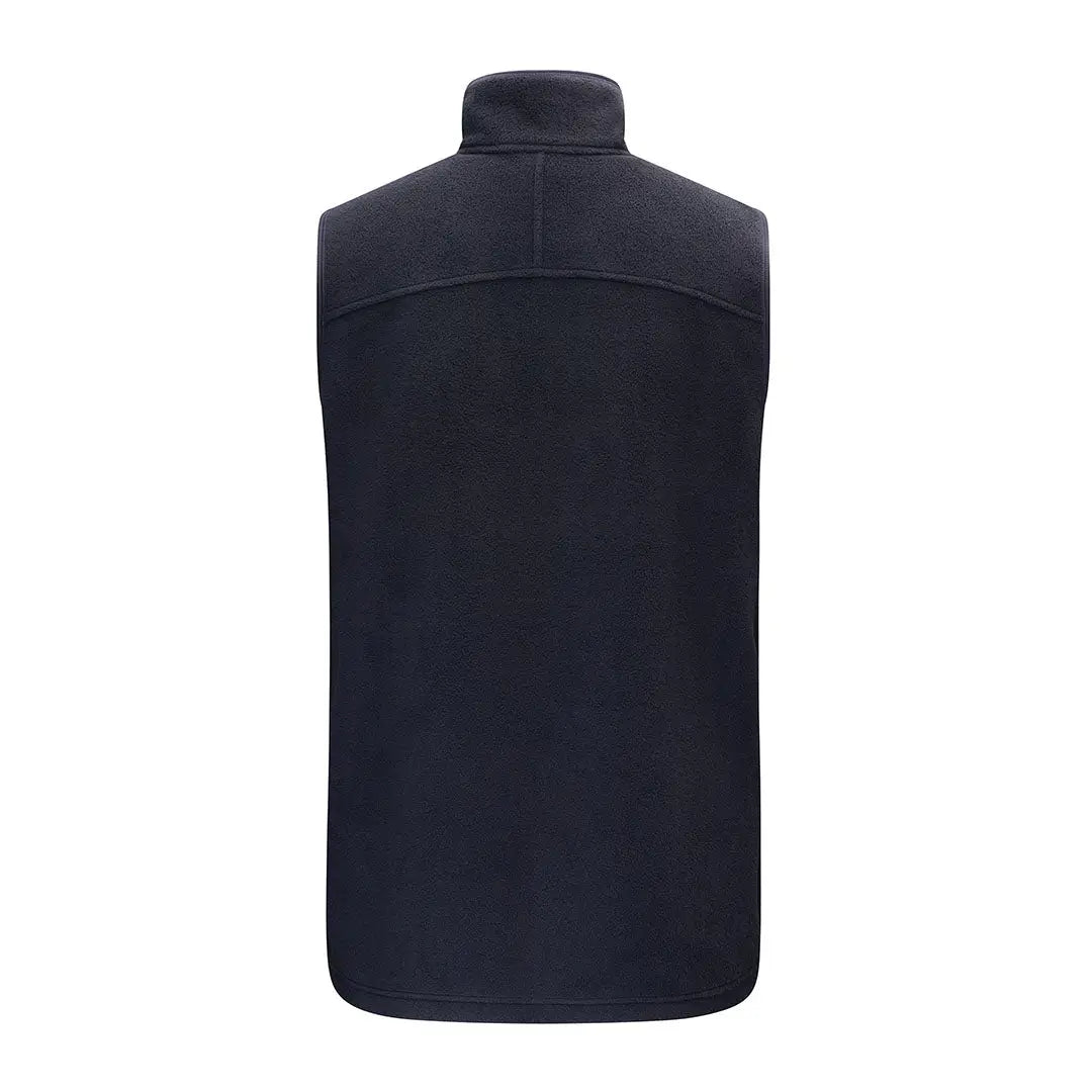 Navy blue Swazi Sherpa Vest made of cozy sherpa material for warmth and style