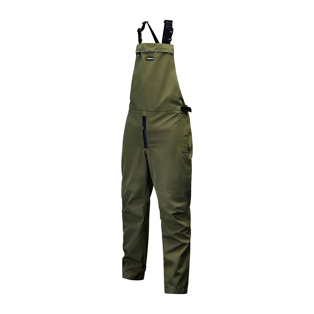 Olive green Swazi Torrent Bib Overpants waterproof trousers perfect for outdoor adventures