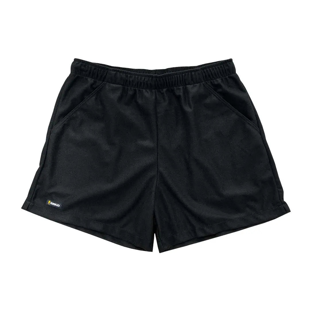 Black athletic Swazi Trojan Shorts for comfortable workout and casual wear
