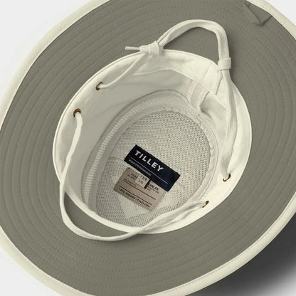 Gray and white Tilley Hikers Airflow Hat perfect for outdoor adventures and sun protection