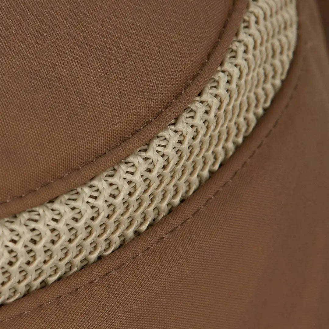 Brown Tilley LTM5 Airflo Hat featuring a breathable mesh band for outdoor adventures