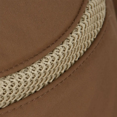 Brown Tilley LTM5 Airflo Hat featuring a breathable mesh band for outdoor adventures