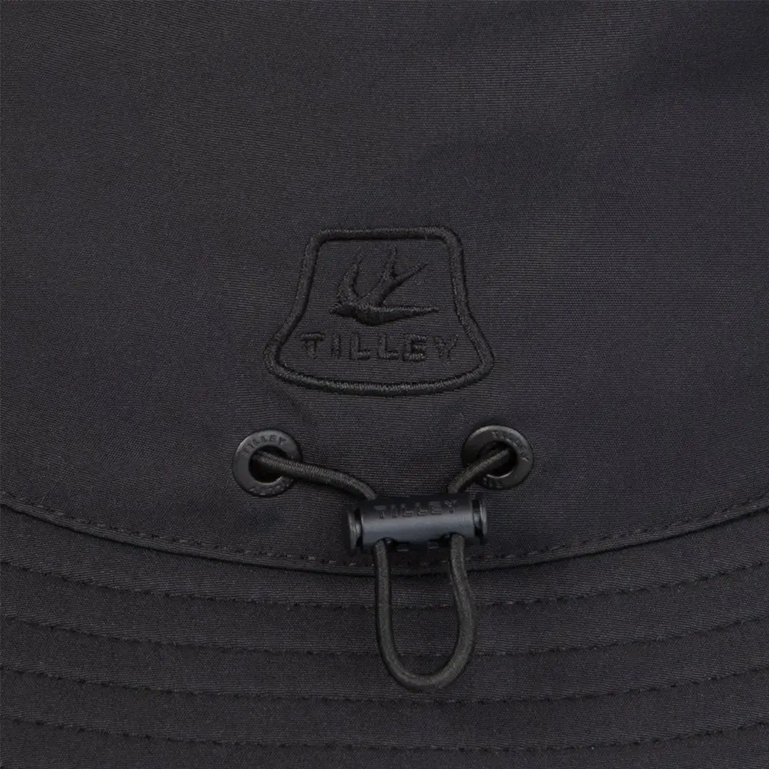 Black bucket hat with drawstring from Tilley Logo Technical T1 Bucket collection