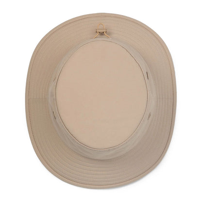 Beige sun hat from Tilley Logo Technical T1 Bucket for stylish outdoor adventures