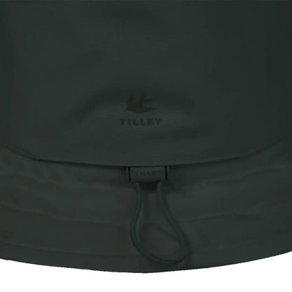 Dark gray Tilley Thermashield T1 bucket hat with drawstring for country clothing and outdoors