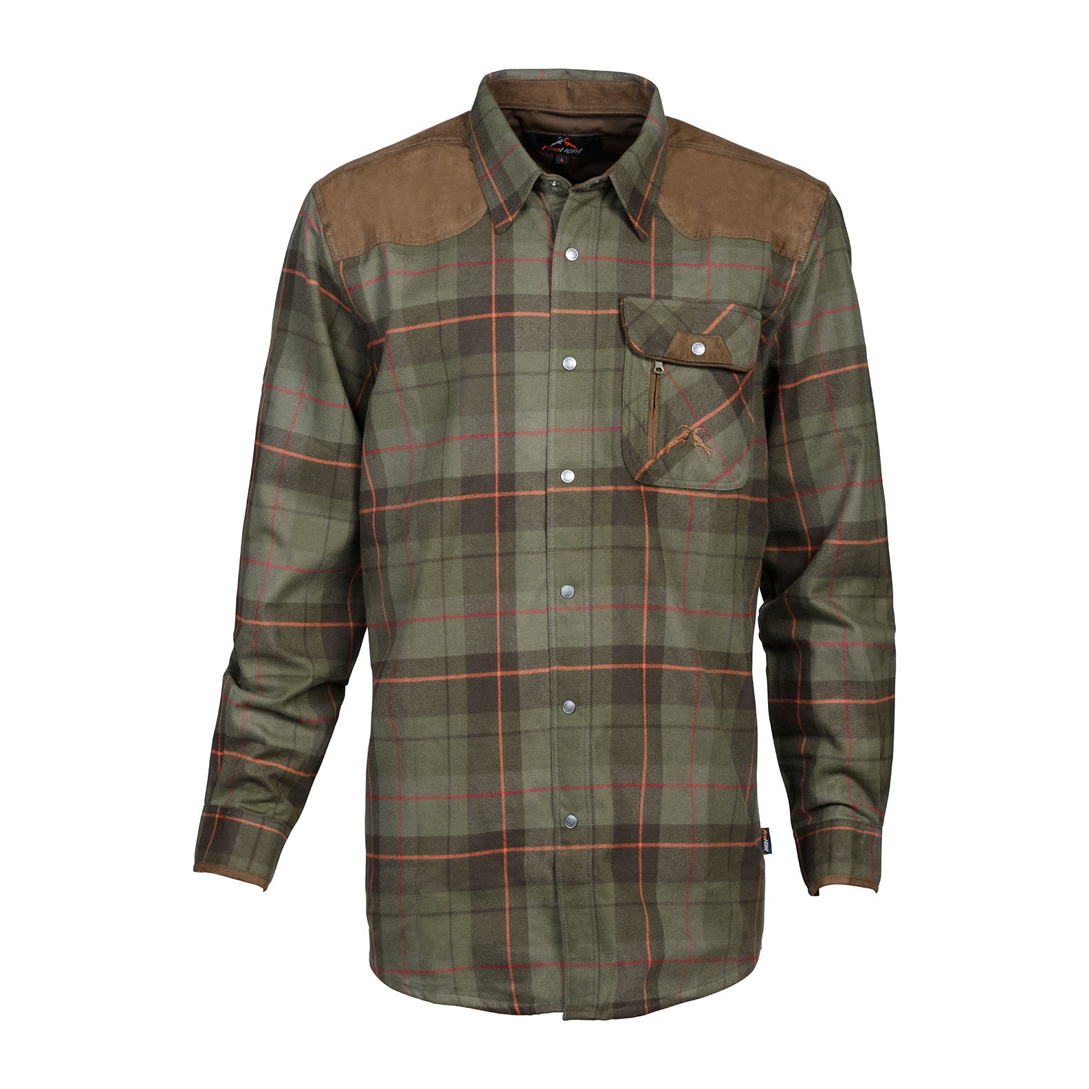 Plaid button-down shirt with shoulder patches from Verney Carron, perfect for country clothing