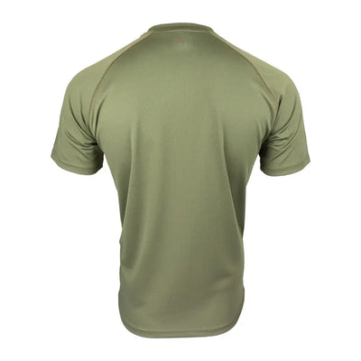 Olive green Viper Mesh-Tech T-Shirt seen from the back showcasing its cool design