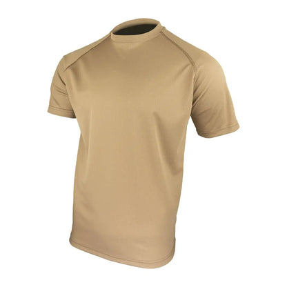 Tan Viper Mesh-Tech T-Shirt with crew neck, perfect for casual cool vibes