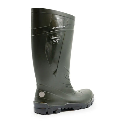 Dark green Xpert Swampmaster Titan S5 Safety PVC Wellington with protective toe and sole