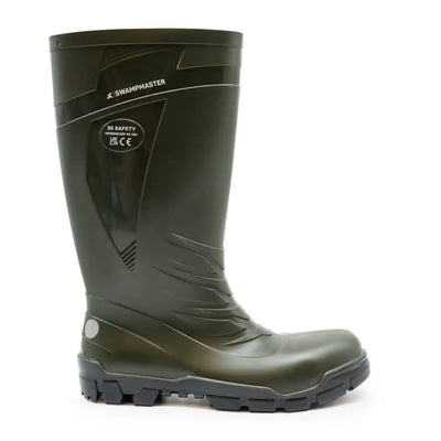 Dark green Xpert Swampmaster Titan S5 Safety PVC Wellington with chunky sole