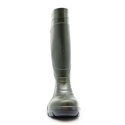 Dark green Xpert Swampmaster Titan S5 Safety PVC Wellington boot with reinforced toe