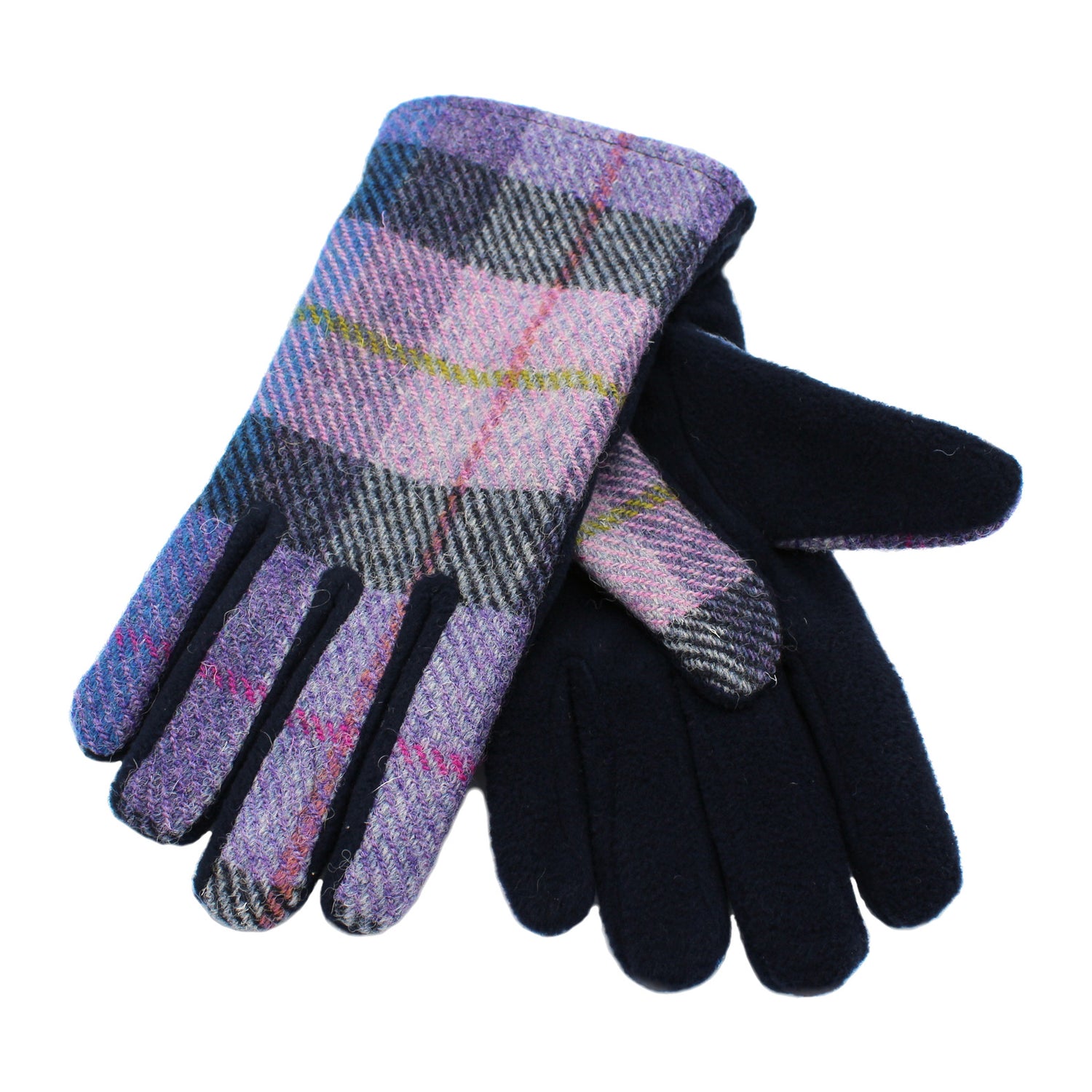 Heather-Isla-Harris-Tweed-Fleece-Gloves