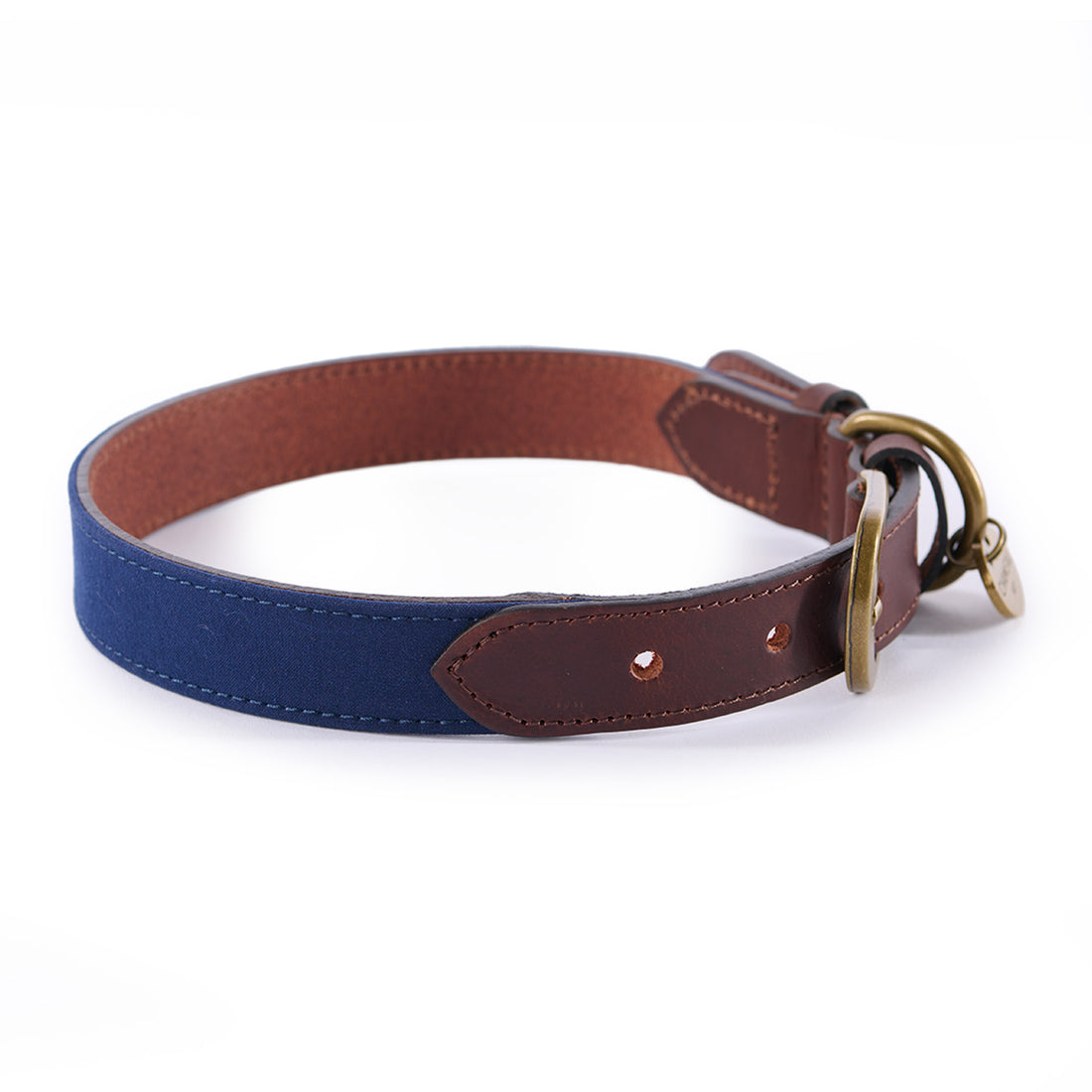 Le-Chameau-Large-Waxed-Cotton-and-Leather-Dog-Collar