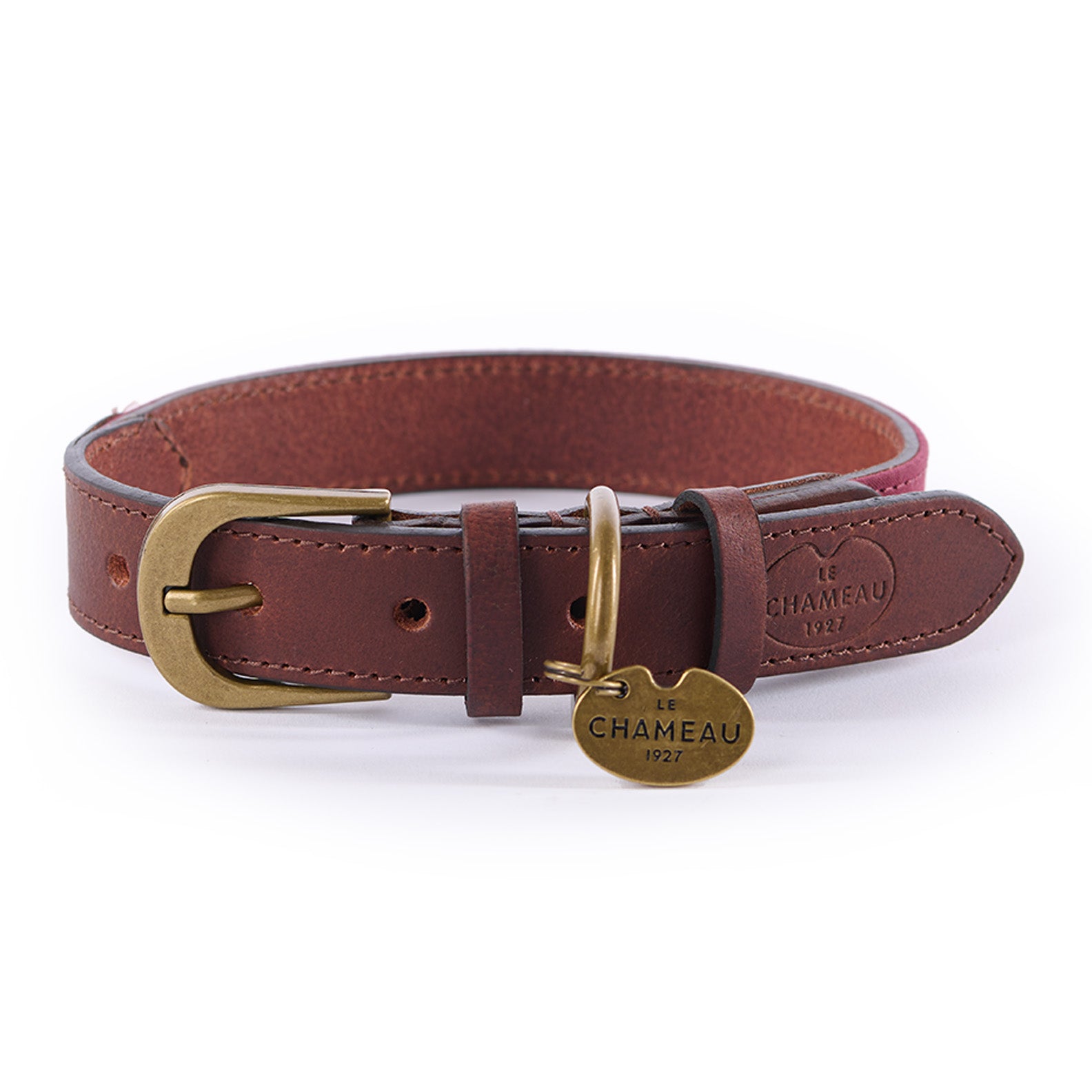 Le-Chameau-Medium-Waxed-Cotton-and-Leather-Dog-Collar