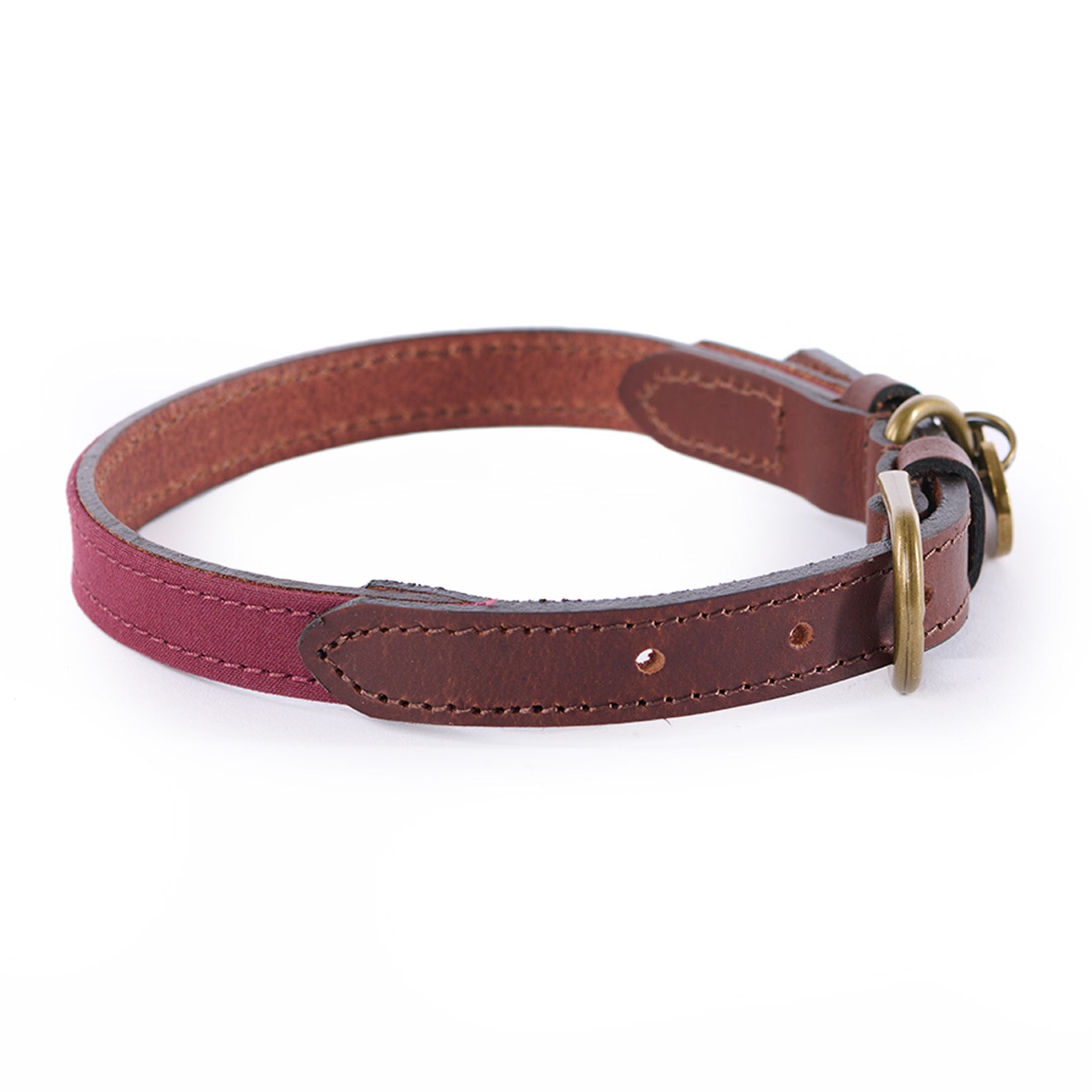 Le-Chameau-Small-Waxed-Cotton-and-Leather-Dog-Collar
