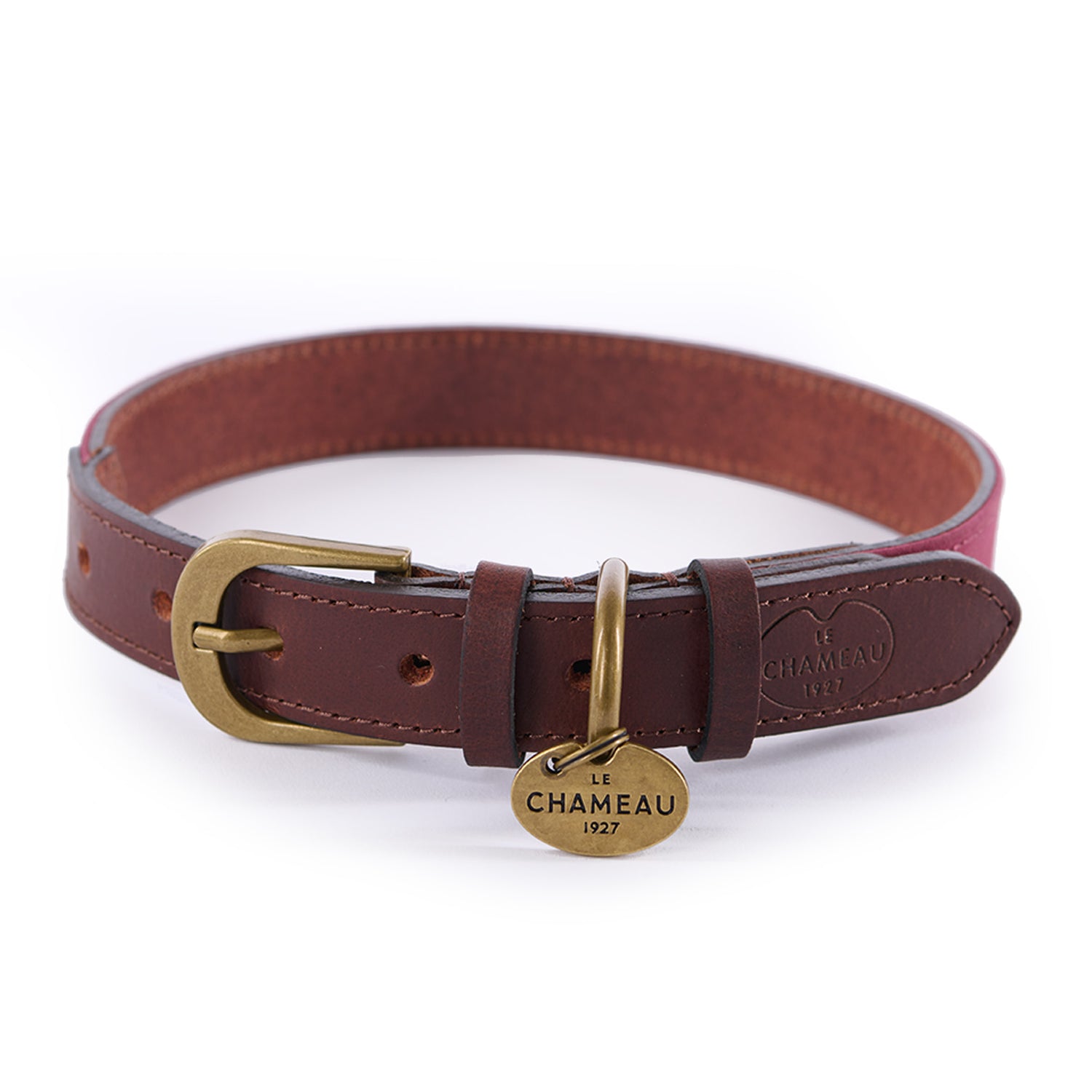 Le-Chameau-Large-Waxed-Cotton-and-Leather-Dog-Collar