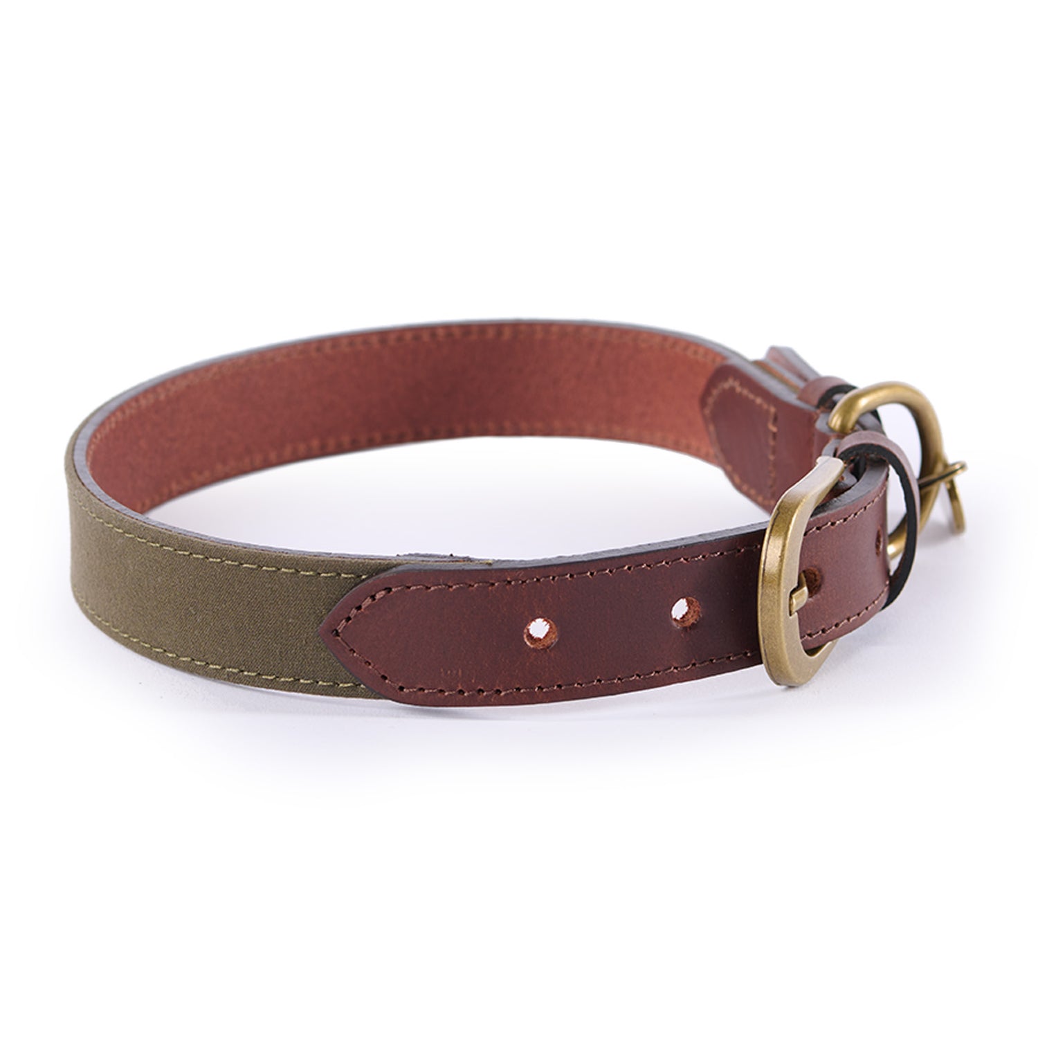 Le-Chameau-Large-Waxed-Cotton-and-Leather-Dog-Collar